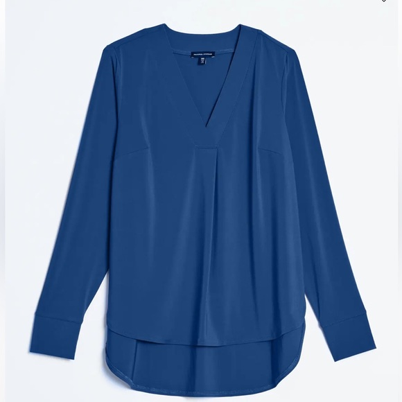 Universal Standard Swoop High Low Jersey Tunic Top Blue - Picture 2 of 11